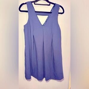 BCBG Blue Pleated A-Line Midi Dress